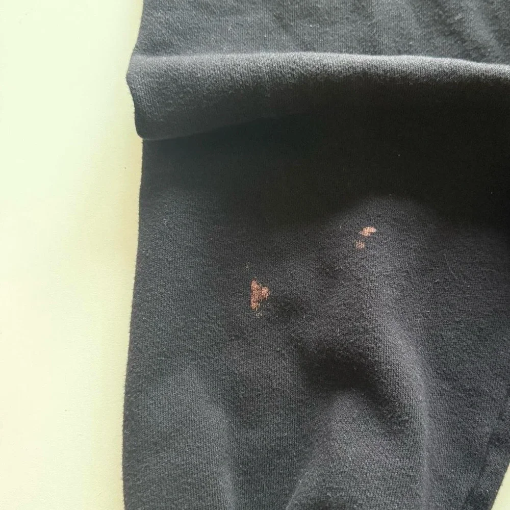 Victoria’s Secret PINK Fleece Baggy Campus Black Sweatpants Cozy Lounge Joggers - Picture 4 of 6